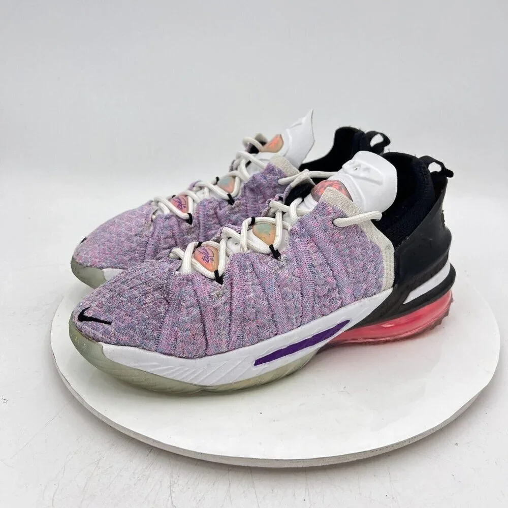 Nike LeBron 18 Youth Size 4.5Y Women 6 CW2760 900 Purple White Black Red Shoes